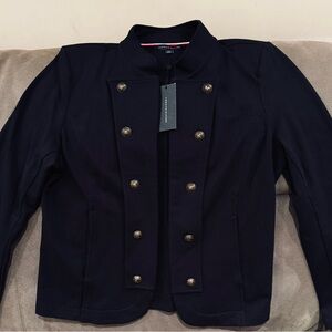 Tommy Hilfiger Navy Band Jacket with Gold Accents
